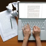 procrastinating writer at desk