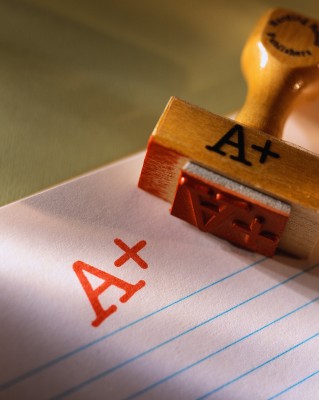 A+ Rubber Stamp on Notebook Paper A+ Rubber Stamp on Notebook Paper
